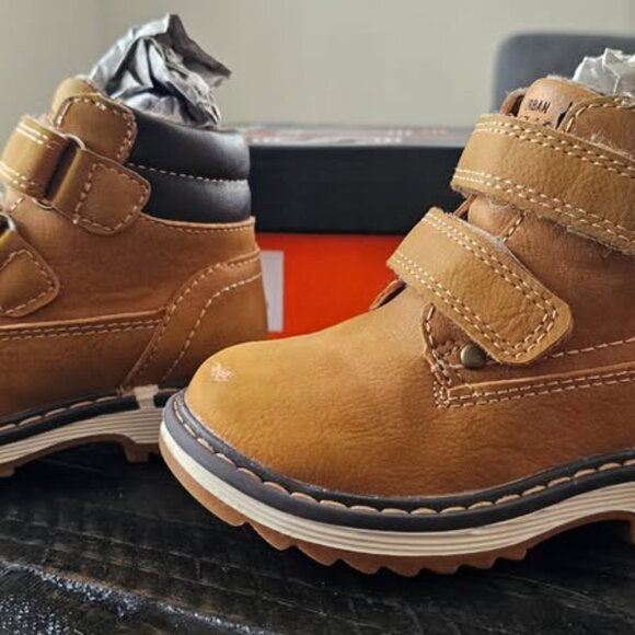 TZJS, Waterproof Outdoor Ankle Hiking Work Boots, Camel, Toddler - Picture 3 of 8